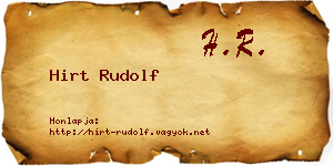Hirt Rudolf névjegykártya